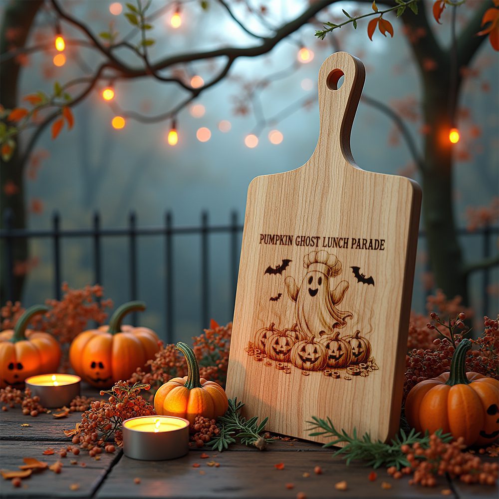 Halloween Charcuterie Board Engraving File, Pumpkin Ghost Parade Design – Image 6
