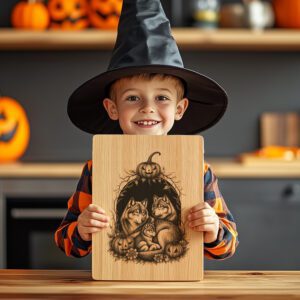 Halloween Charcuterie Board Engraving File, Wolves and Jack