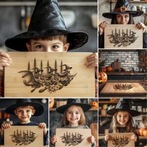 Halloween Charcuterie Board Engraving Files, Spooky Laser Bundle,