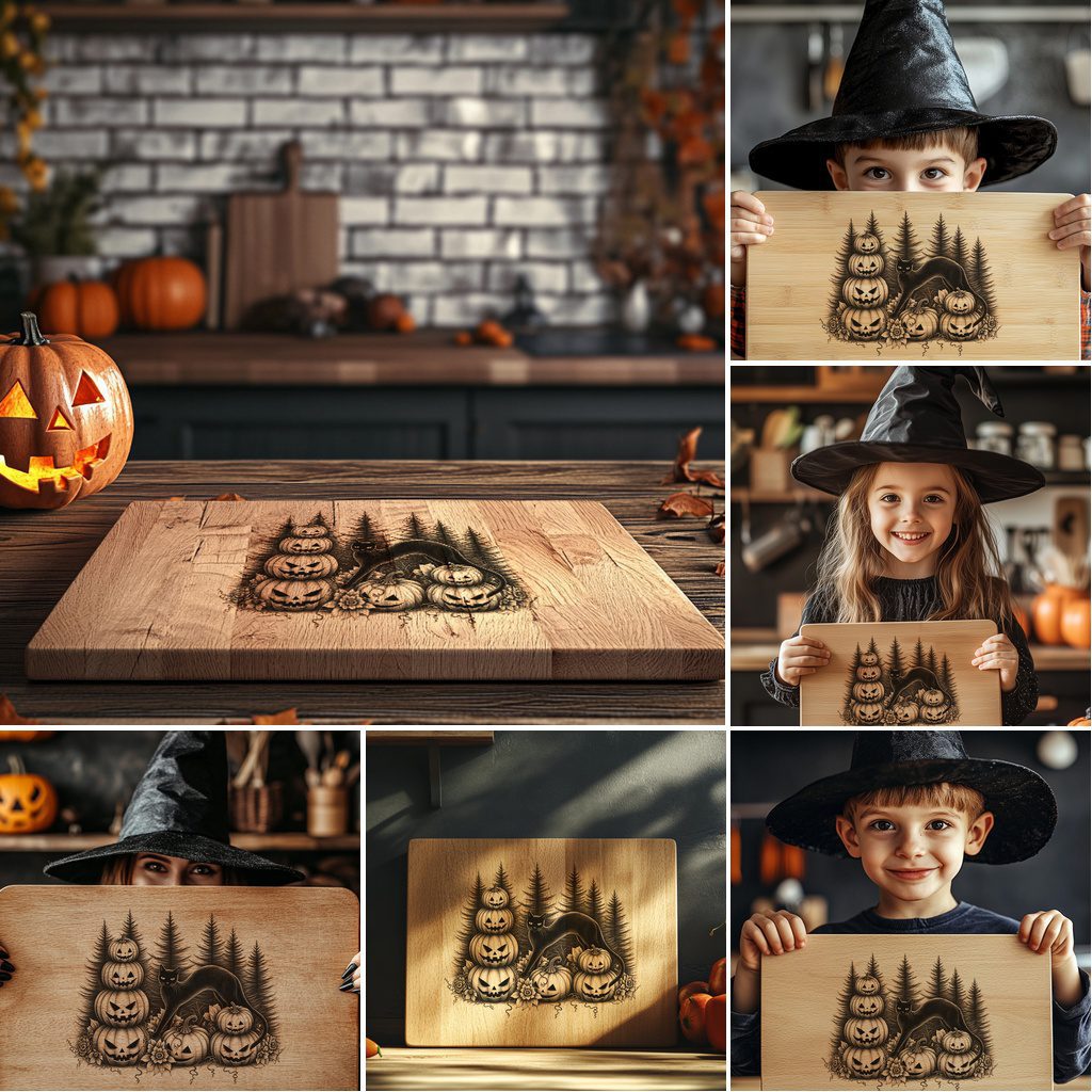 Halloween Charcuterie Board Engraving Files, Spooky Laser Bundle,