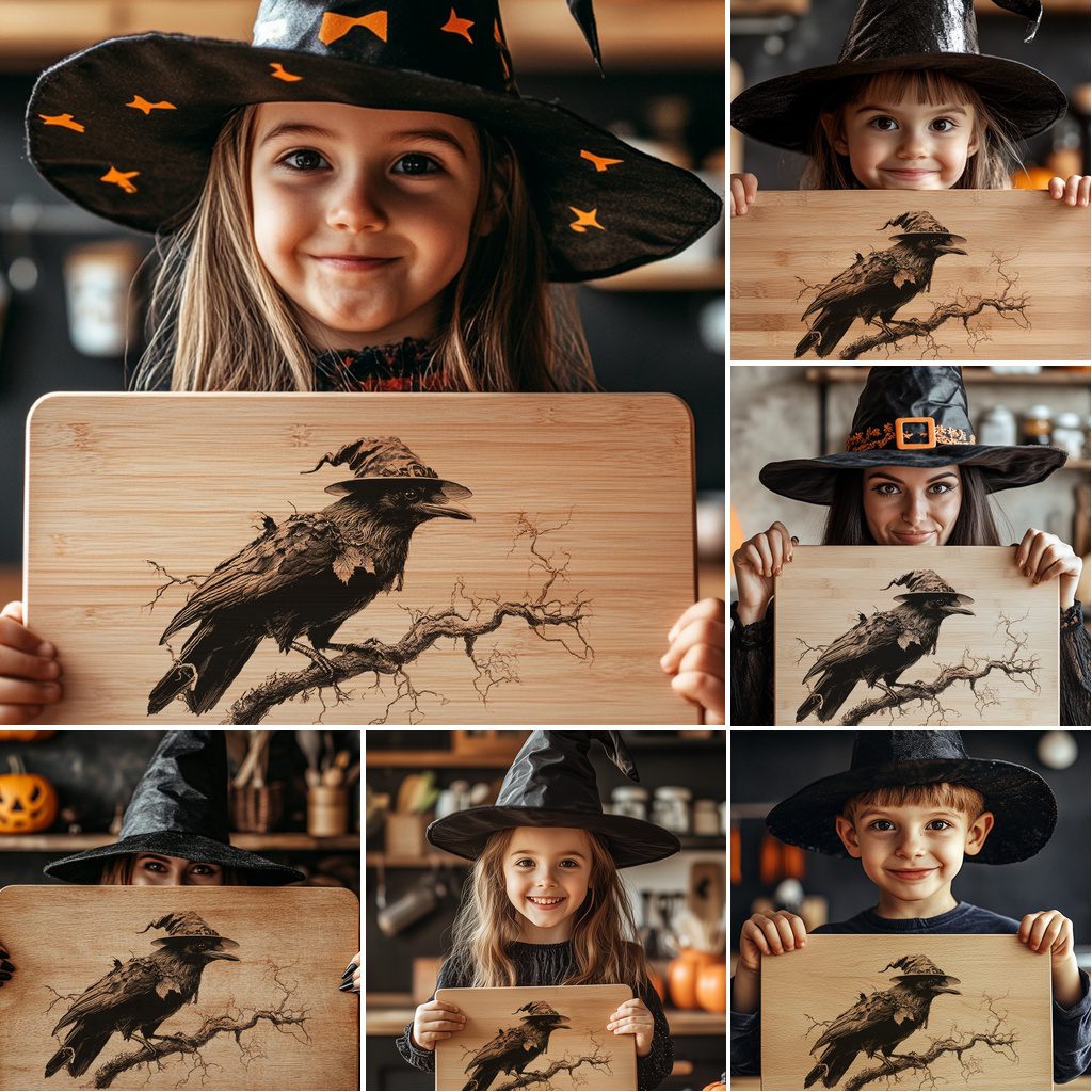 Halloween Charcuterie Board Engraving Files, Spooky Laser Bundle,