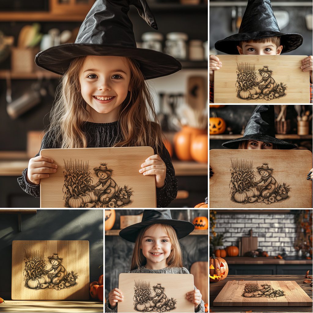 Halloween Charcuterie Board Engraving Files, Spooky Laser Bundle,