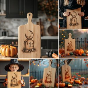 Halloween Charcuterie Board Engraving Files, Spooky Laser Designs