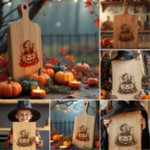 Halloween Charcuterie Board Engraving Files, Spooky Laser Designs