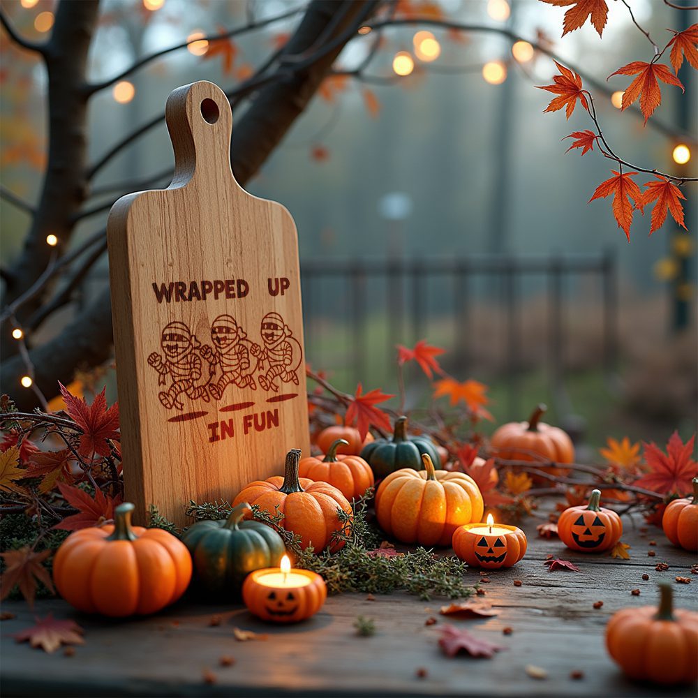 Halloween Charcuterie Board Engraving, Funny Mummy Sack Race, Spooky Decor – Image 2