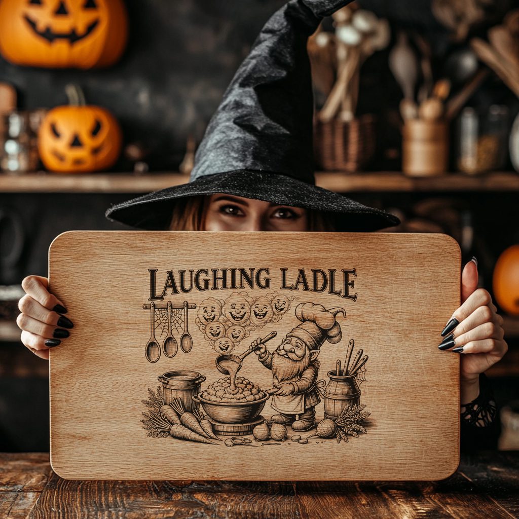 Halloween Charcuterie Board Engraving, Spooky Gnome Chef, Fall