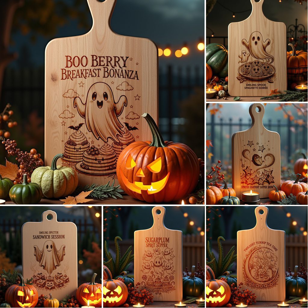 Halloween Charcuterie Board Laser Engraving File Bundle, Funny