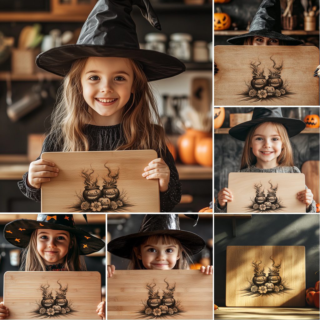 Halloween Charcuterie Board Laser Engraving File Bundle, Spooky