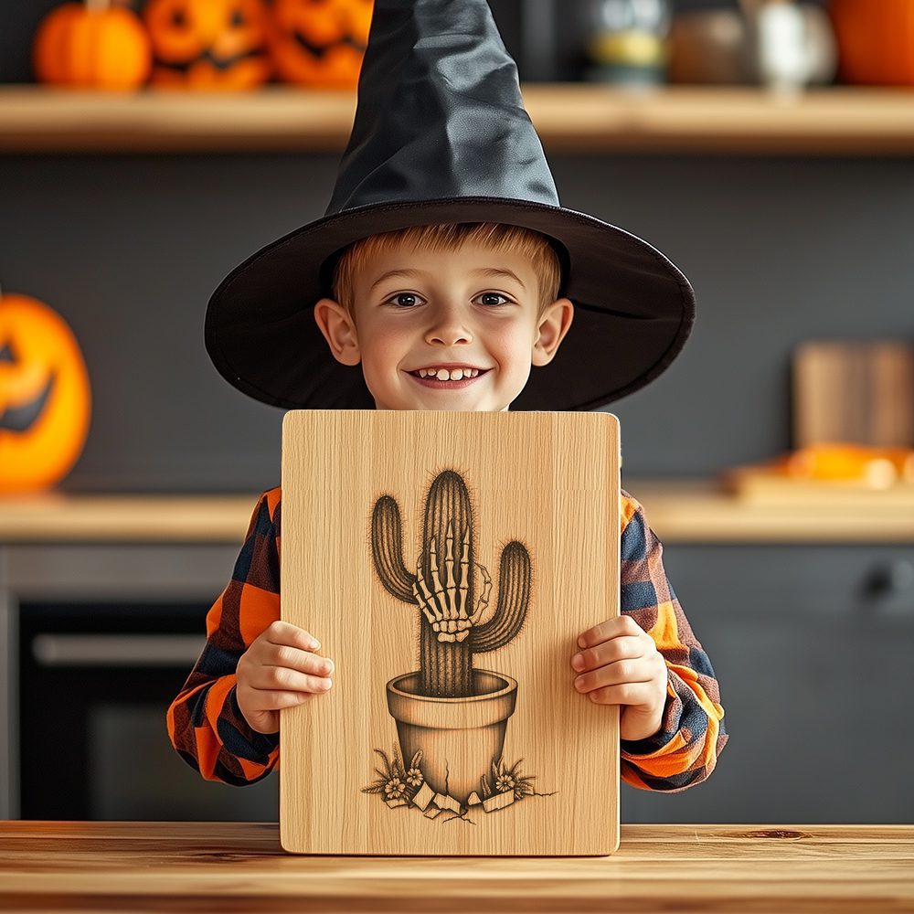 Halloween Charcuterie Board Laser Engraving File, Zombie Hand Cactus Design, Party Decor – Image 5