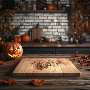 Halloween Charcuterie Board Laser File, Bat Engraved, Autumn