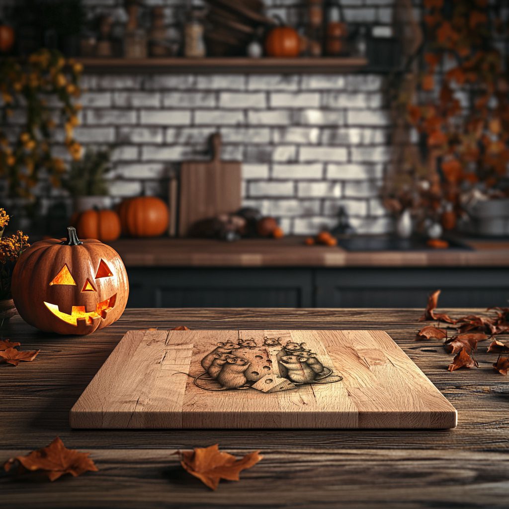 Halloween Charcuterie Board Laser File, Ghost Mice Cheese Platter Design - Imagen 2