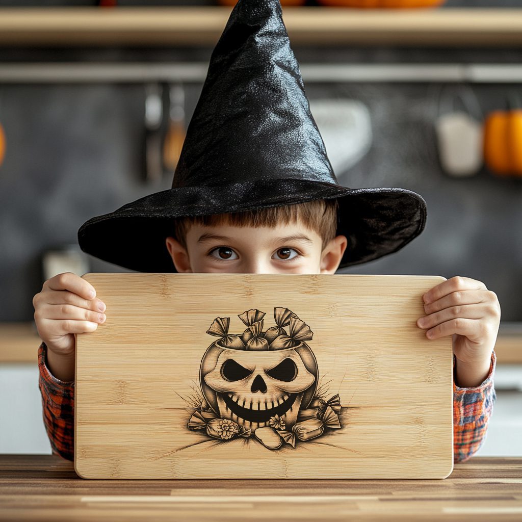 Halloween Charcuterie Board Laser File, Skull Candy Bowl,