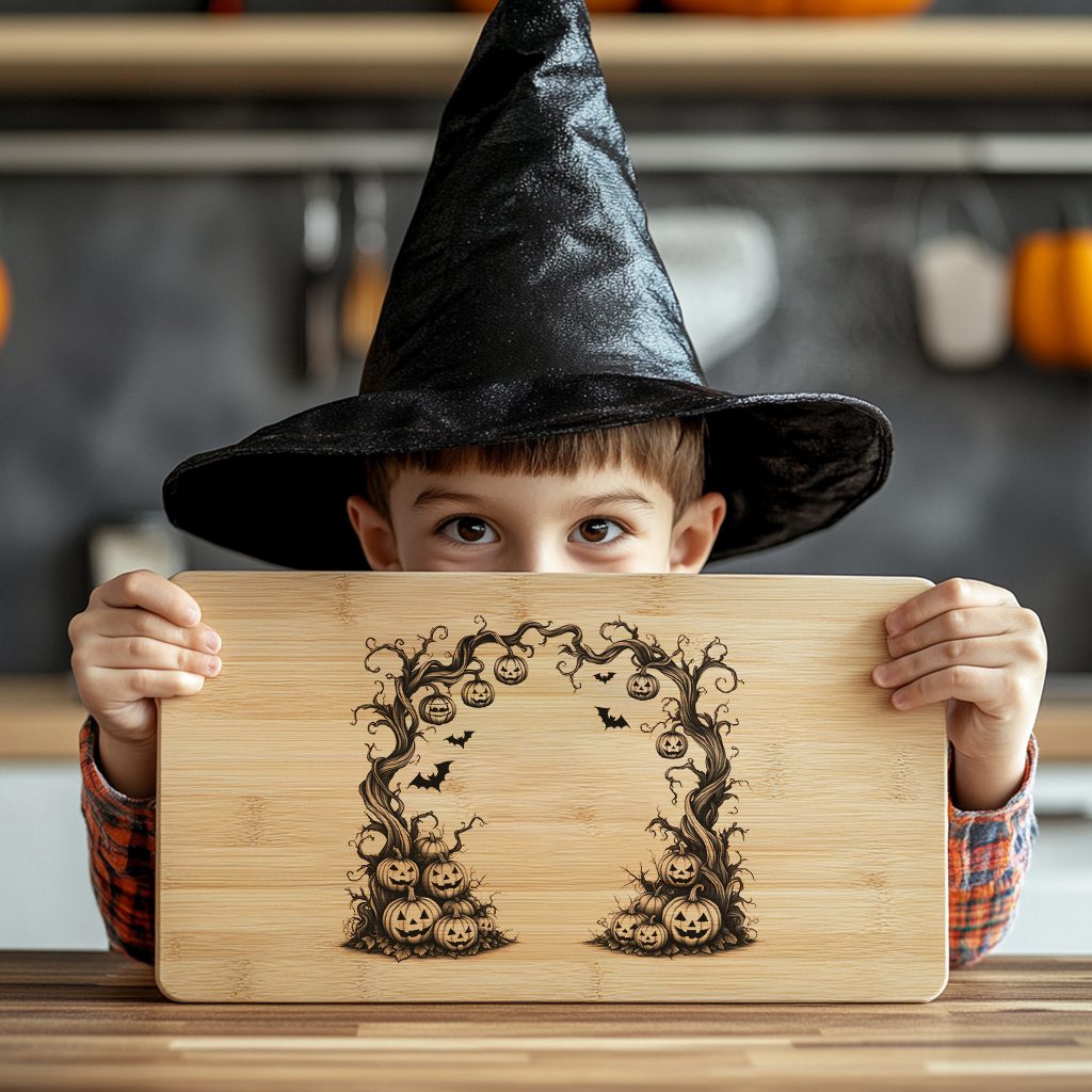 Halloween Charcuterie Board Laser File, Witch Lantern Arch, Spooky Serving Board – Image 2