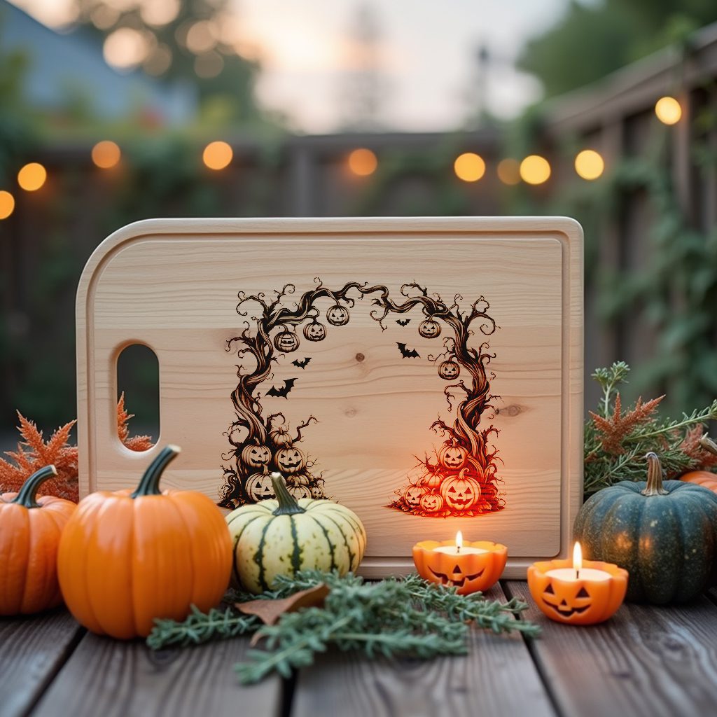 Halloween Charcuterie Board Laser File, Witch Lantern Arch, Spooky Serving Board – Image 4