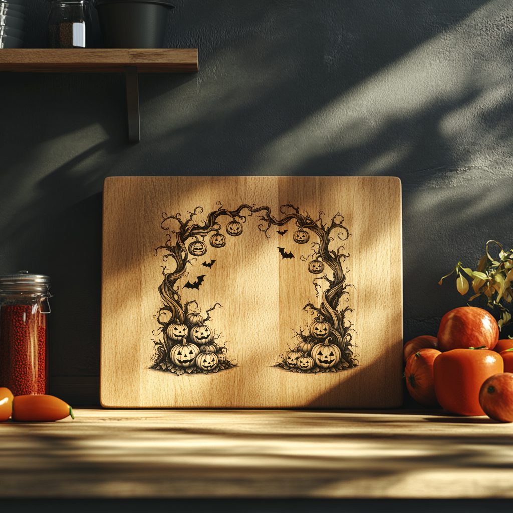 Halloween Charcuterie Board Laser File, Witch Lantern Arch, Spooky Serving Board – Image 5