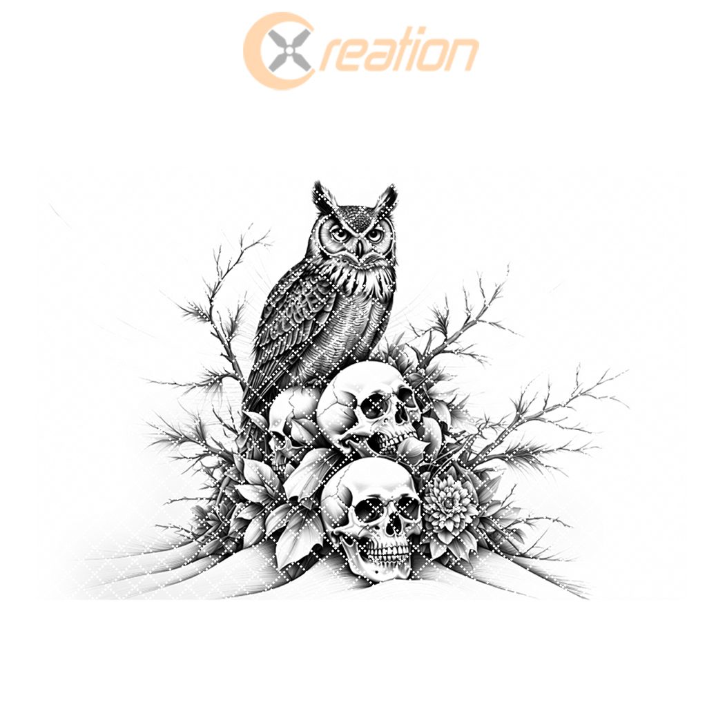 Halloween Charcuterie Board, Owl on Skulls, Unique Decor, Laser Engraving Design – Bild 7