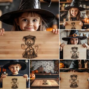Halloween Charcuterie Board Set, Spooky Laser Engraving Designs,