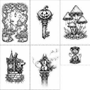 Halloween Charcuterie Board Set, Spooky Laser Engraving Designs,