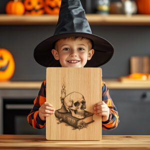 Halloween Charcuterie Board, Skull Book Design, Gothic Spooky