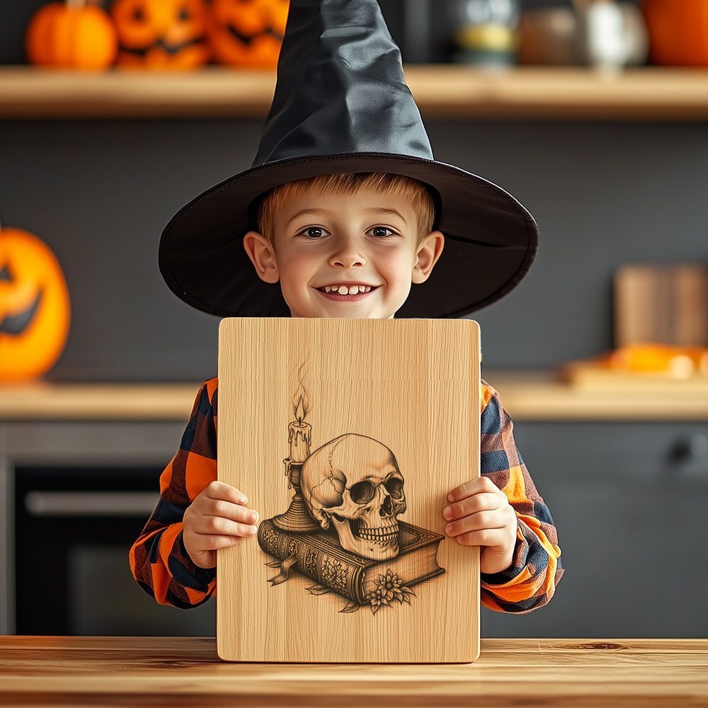 Halloween Charcuterie Board, Skull Book Design, Gothic Spooky
