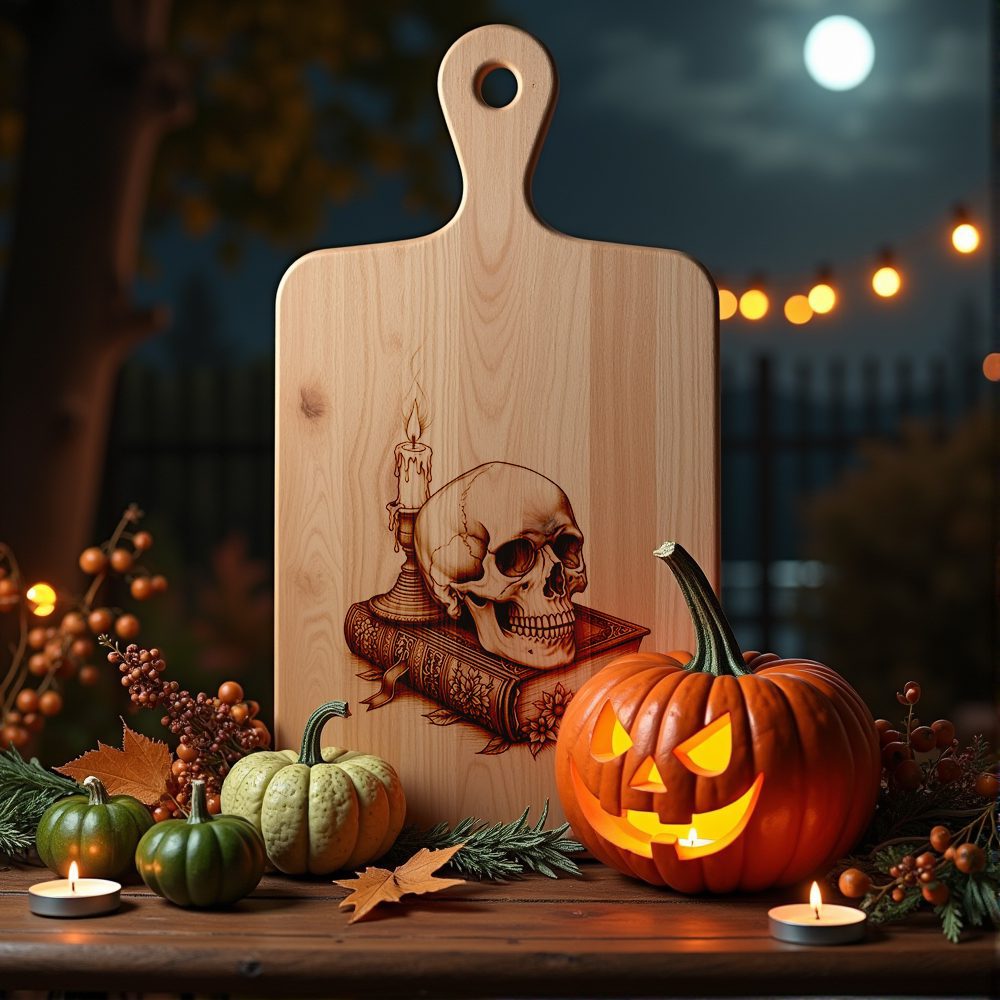 Halloween Charcuterie Board, Skull Book Design, Gothic Spooky