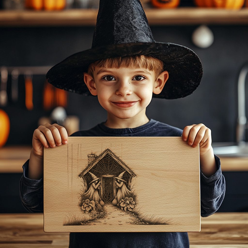 Halloween Charcuterie Board, Twin Witches Design, Spooky Cheese Tray for Entertaining – Image 3