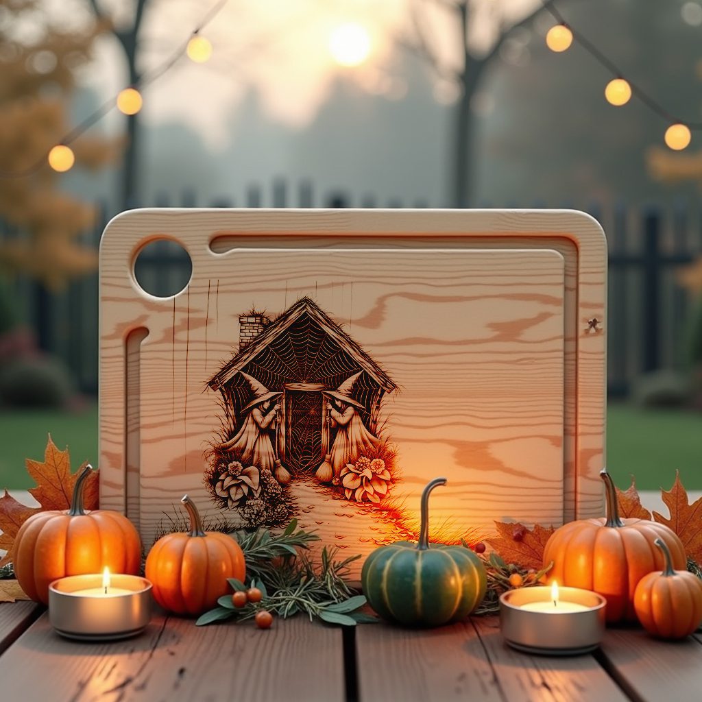 Halloween Charcuterie Board, Twin Witches Design, Spooky Cheese Tray for Entertaining – Image 5
