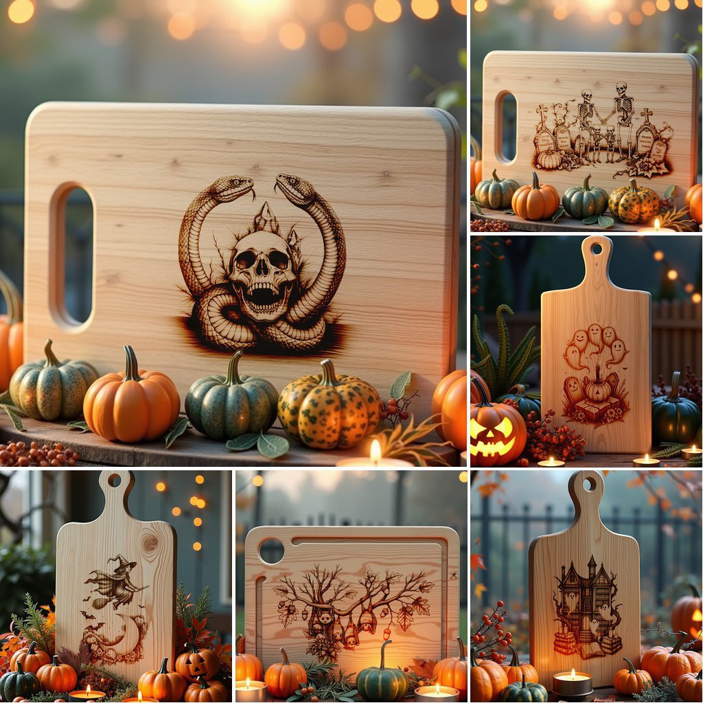 Halloween Charcuterie Engraving Designs, Laser Files for Glowforge,
