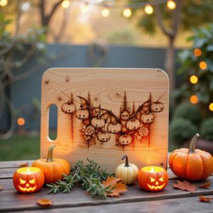 Halloween Laser Engraving File, Bats and Pumpkin Lights