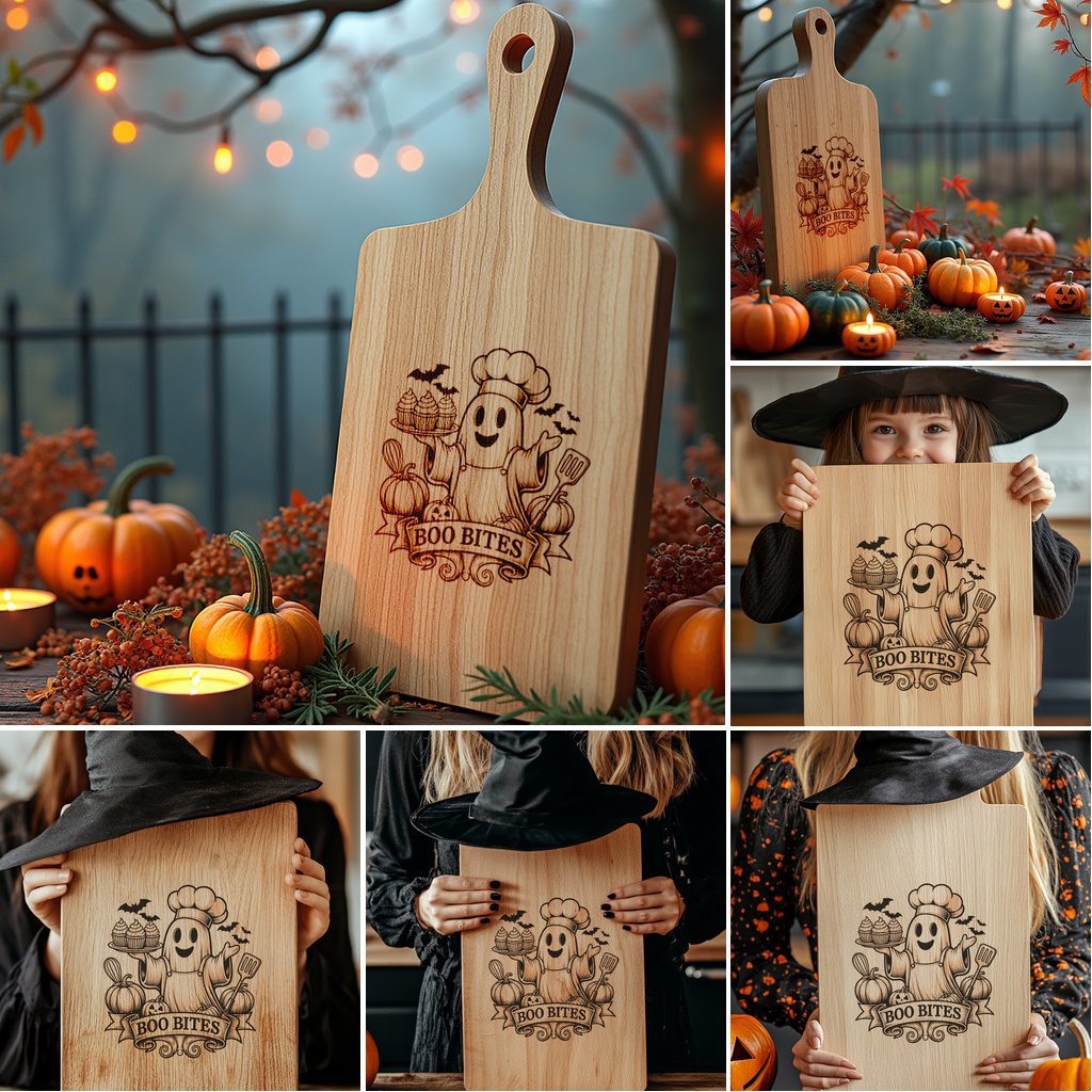 Halloween Laser Engraving File Bundle, Cute Charcuterie Board, Serving Board Designs - Imagen 2