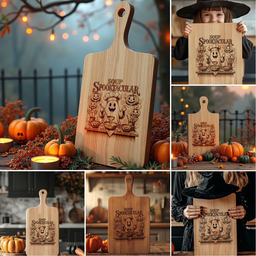 Halloween Laser Engraving File Bundle, Cute Charcuterie Board, Serving Board Designs - Imagen 5