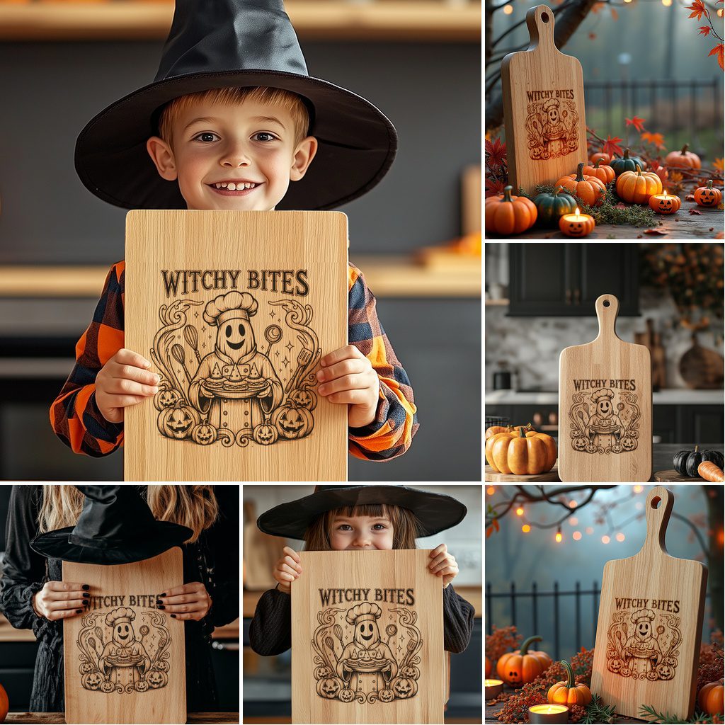 Halloween Laser Engraving File Bundle, Cute Charcuterie Board, Serving Board Designs - Imagen 6
