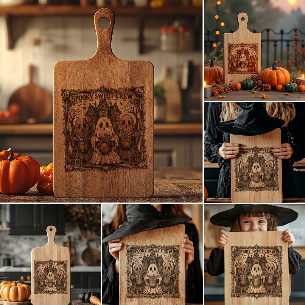 Halloween Laser Engraving File Bundle, Funny Spooky Charcuterie
