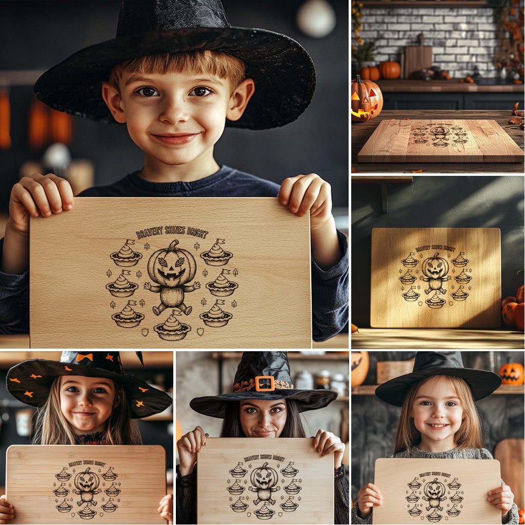 Halloween Laser Engraving File Bundle, Spooky Charcuterie Board