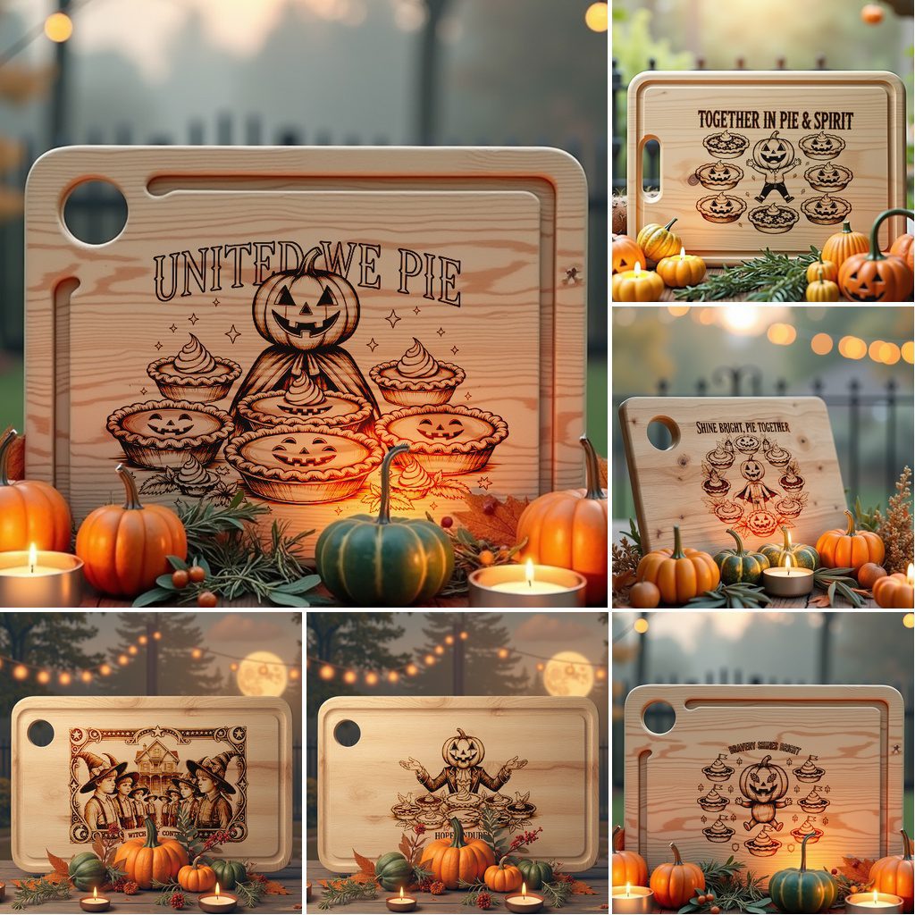 Halloween Laser Engraving File Bundle, Spooky Charcuterie Board