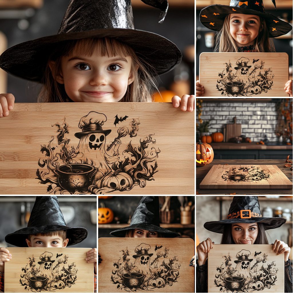 Halloween Laser Engraving File Bundle, Spooky Charcuterie Board