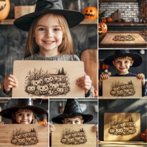 Halloween Laser Engraving File Bundle, Spooky Charcuterie Board