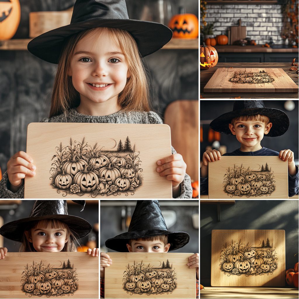 Halloween Laser Engraving File Bundle, Spooky Charcuterie Board
