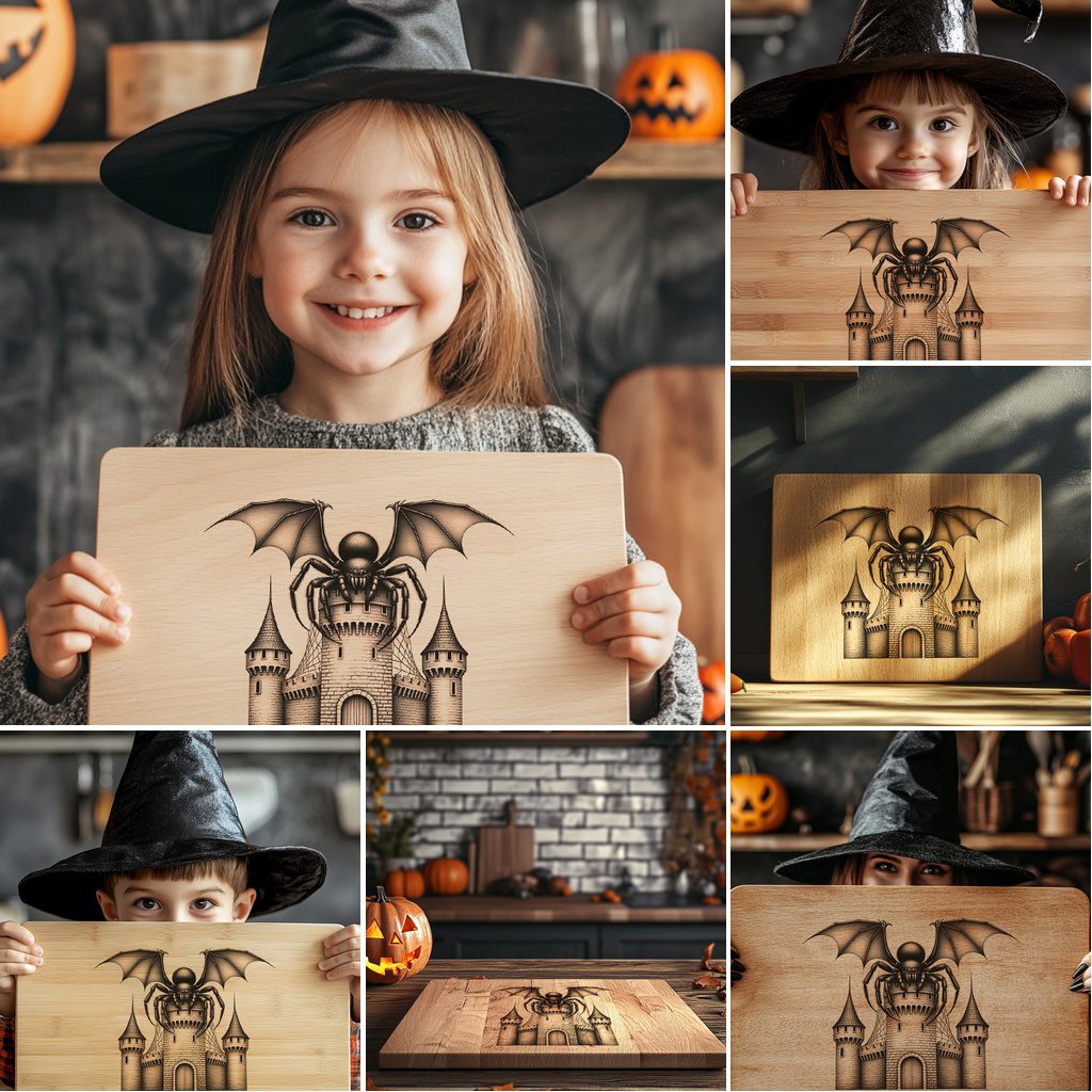 Halloween Laser Engraving File Bundle, Spooky Charcuterie Board