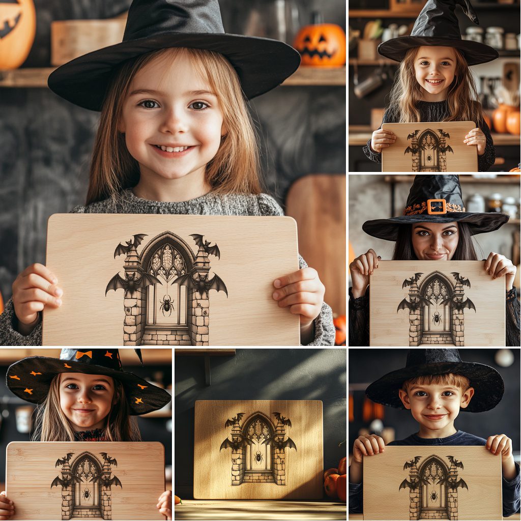 Halloween Laser Engraving File Bundle, Spooky Charcuterie Board