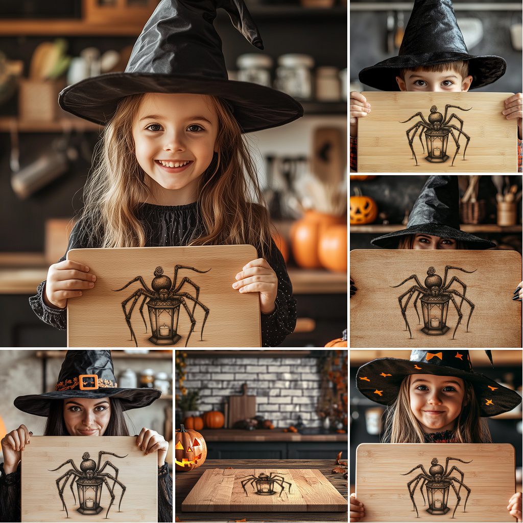 Halloween Laser Engraving File Bundle, Spooky Charcuterie Board Templates, 6 Designs – Image 2