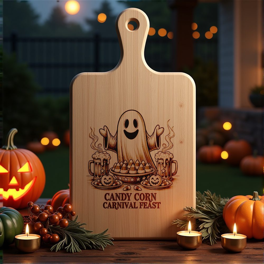 Halloween Laser Engraving File, Charcuterie Board, Candy Corn Carnival Theme, Glowforge – Image 2
