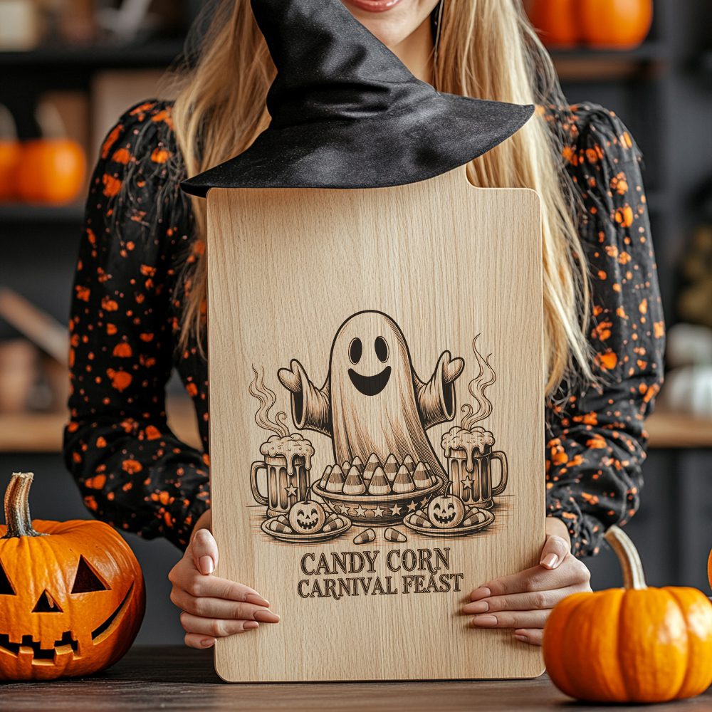 Halloween Laser Engraving File, Charcuterie Board, Candy Corn Carnival Theme, Glowforge – Image 4