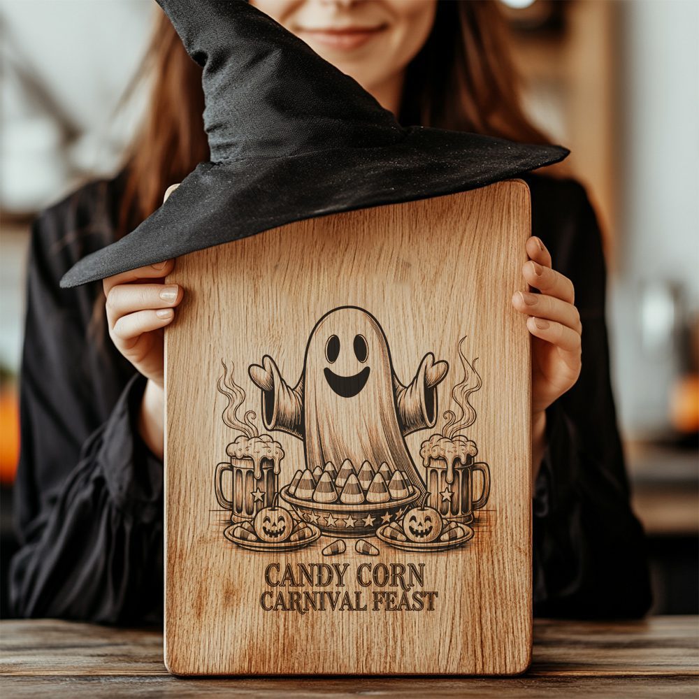 Halloween Laser Engraving File, Charcuterie Board, Candy Corn Carnival Theme, Glowforge – Image 5