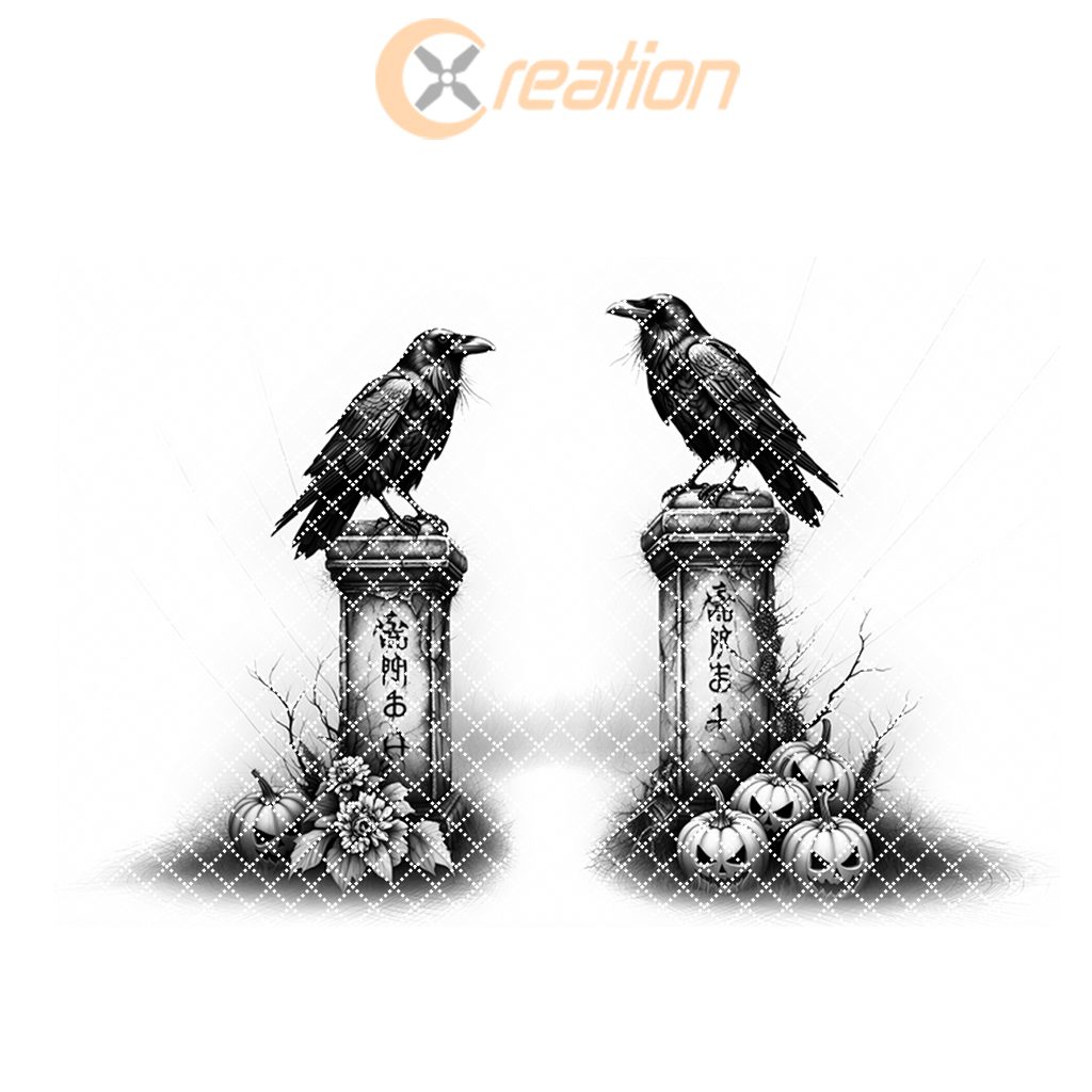 Halloween Laser Engraving File, Charcuterie Board, Gothic Twin Ravens Design – Image 7