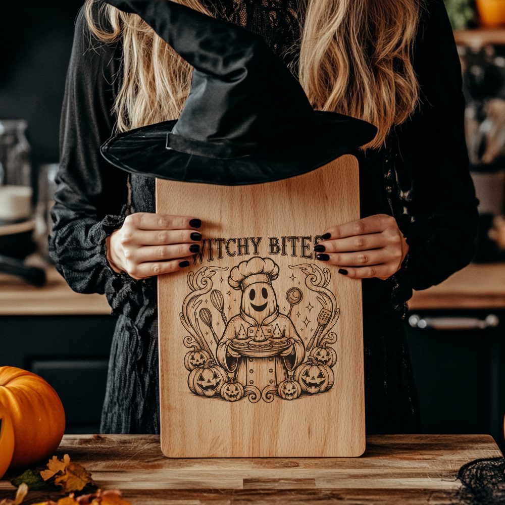 Halloween Laser Engraving File for Witch Charcuterie Board,