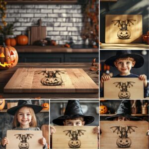Halloween Laser Engraving File, Spooky Cat Charcuterie Board