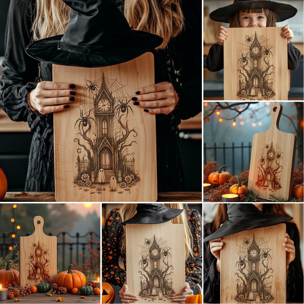 Halloween Laser Engraving File, Spooky Charcuterie Board Designs Bundle – Bild 4