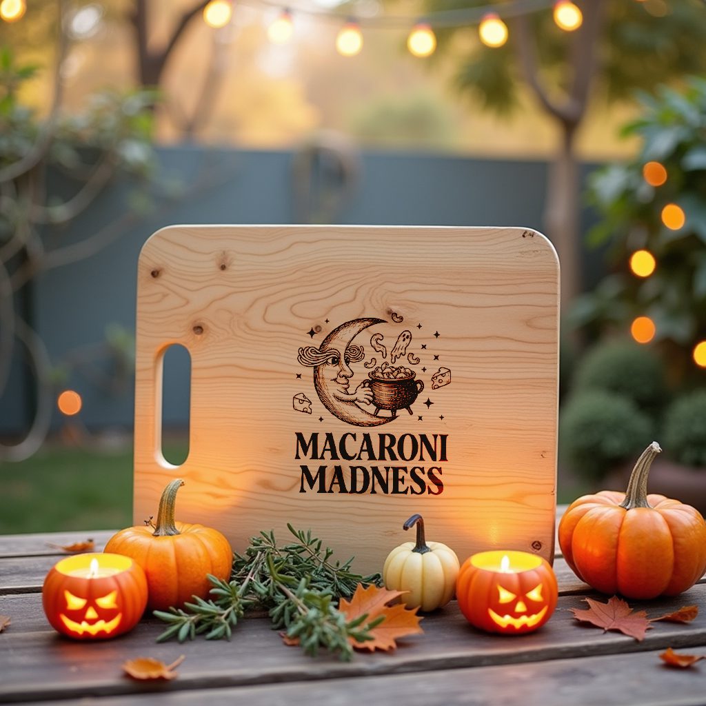 Halloween Laser Engraving File, Spooky Charcuterie Board, Moonlit Macaroni Design – Bild 2