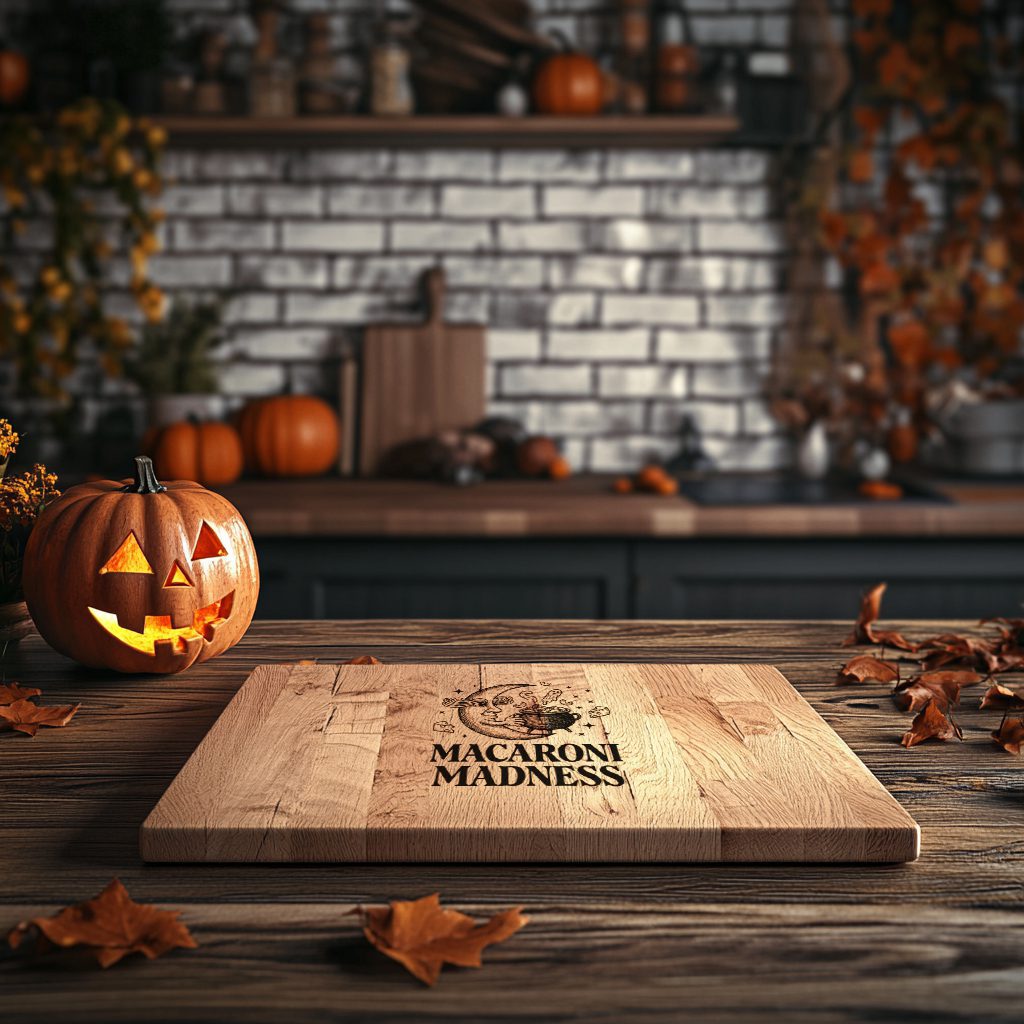 Halloween Laser Engraving File, Spooky Charcuterie Board, Moonlit Macaroni Design – Bild 3